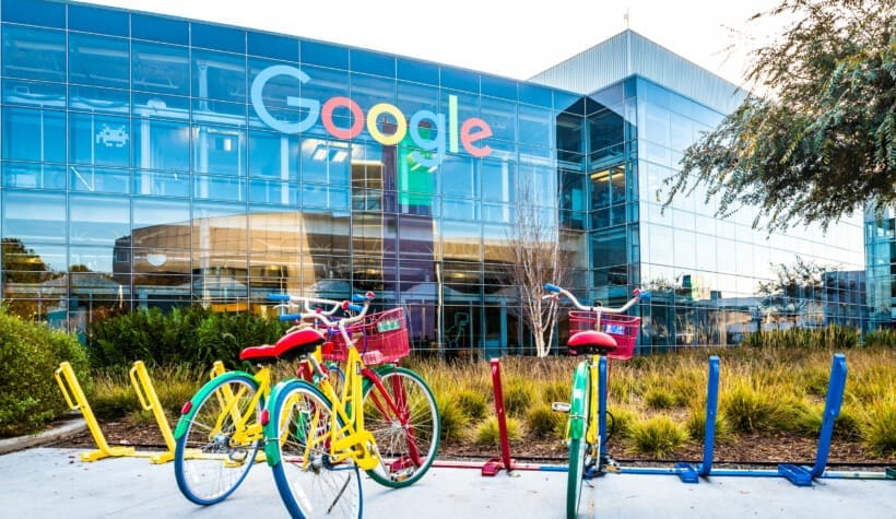 Mountain View, Ca/USA December 29, 2016: Googleplex - Google Headquarters with biked on foreground